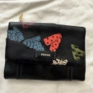 Fossil Elis Multifunction Wallet Navy Blue leather Butterfly